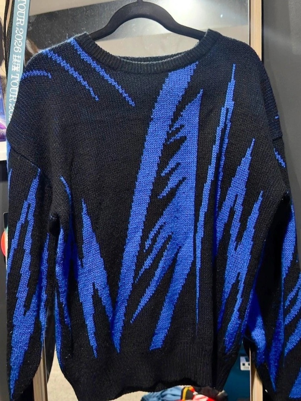 Riccardo Abstract Blue Pattern Sweater Size Large
